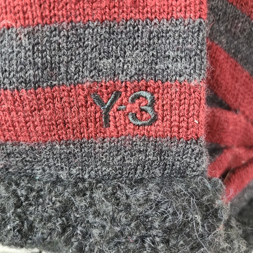 NWT Y-3 Yohji Yamamoto x Adidas Striped Alpaca Wool Blend Scarf